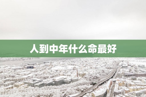 人到中年什么命最好