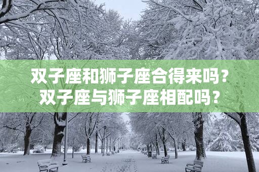 双子座和狮子座合得来吗？双子座与狮子座相配吗？