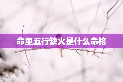 命里五行缺火是什么命格