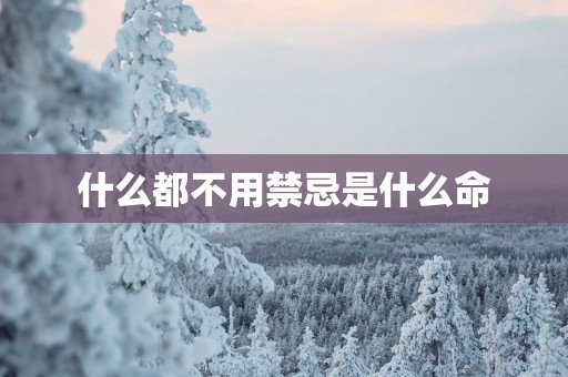 什么都不用禁忌是什么命