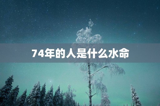 74年的人是什么水命