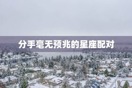 分手毫无预兆的星座配对