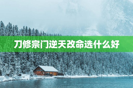 刀修宗门逆天改命选什么好
