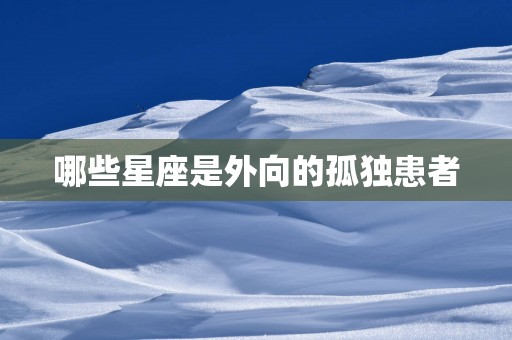 哪些星座是外向的孤独患者