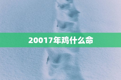 20017年鸡什么命
