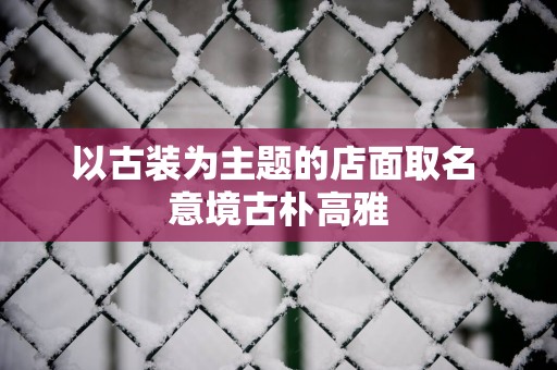 以古装为主题的店面取名 意境古朴高雅
