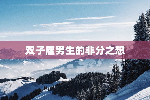 双子座男生的非分之想
