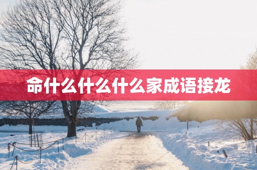 命什么什么什么家成语接龙