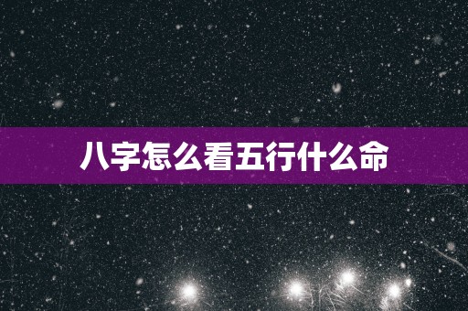 八字怎么看五行什么命