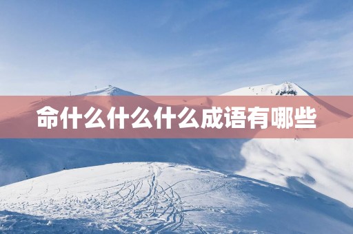 命什么什么什么成语有哪些