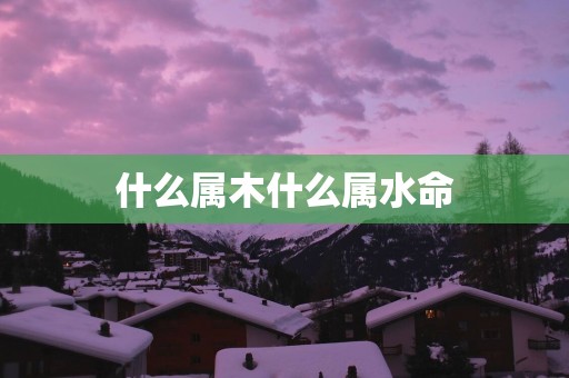 什么属木什么属水命