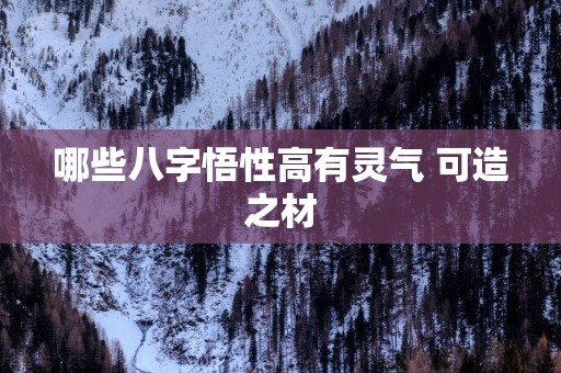 哪些八字悟性高有灵气 可造之材
