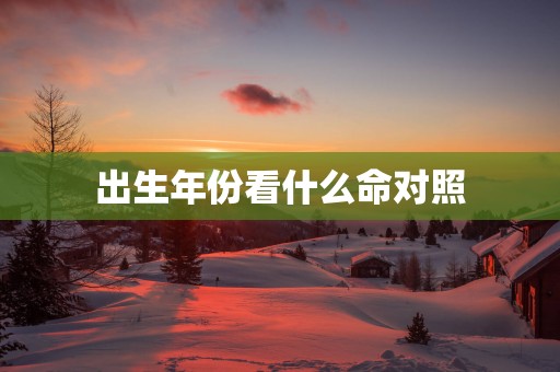 出生年份看什么命对照