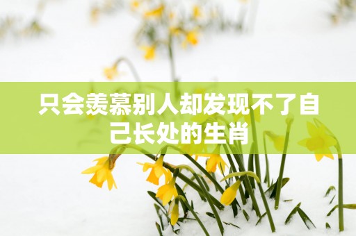 只会羡慕别人却发现不了自己长处的生肖