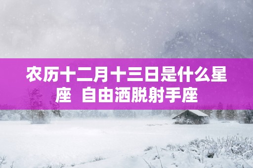 农历十二月十三日是什么星座  自由洒脱射手座