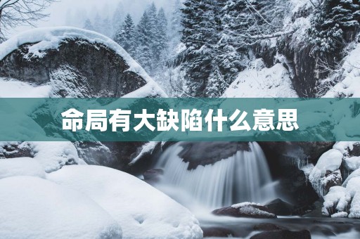 命局有大缺陷什么意思