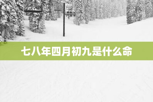 七八年四月初九是什么命