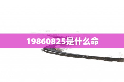 19860825是什么命