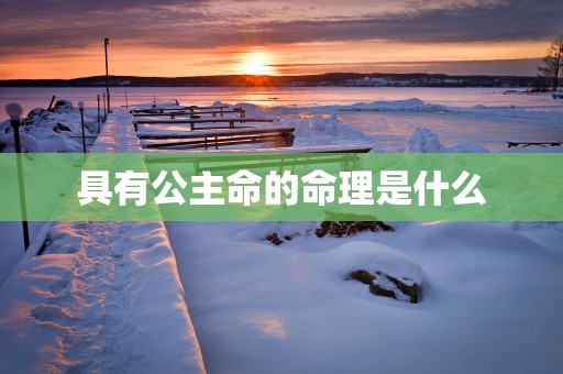 具有公主命的命理是什么