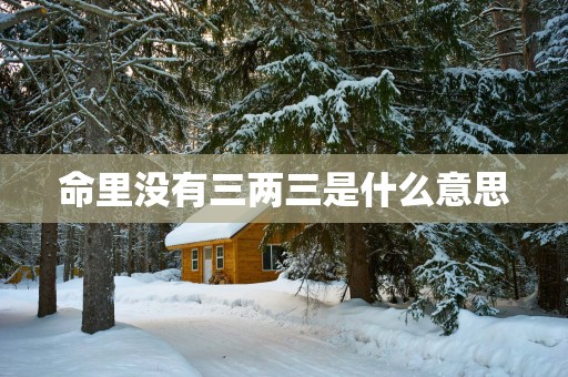 命里没有三两三是什么意思