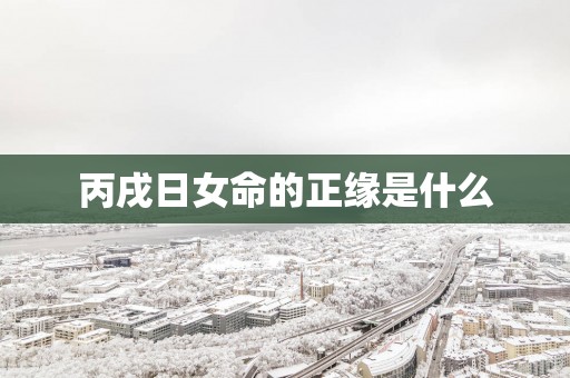 丙戌日女命的正缘是什么