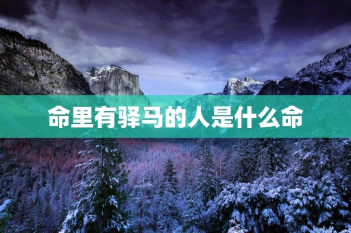 命里有驿马的人是什么命