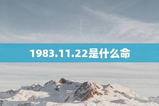 1983.11.22是什么命