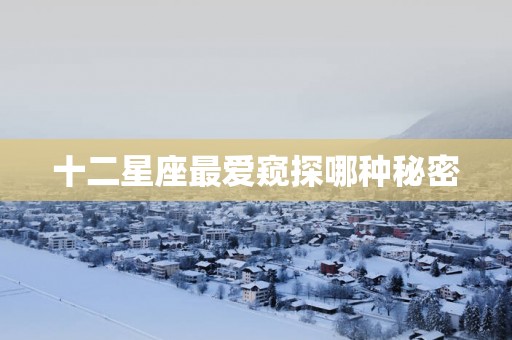 十二星座最爱窥探哪种秘密