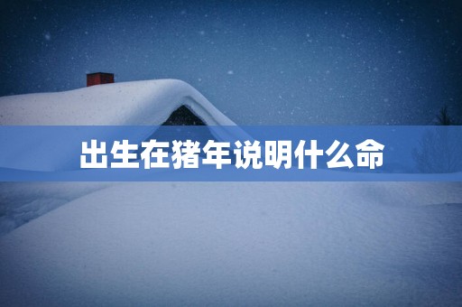 出生在猪年说明什么命