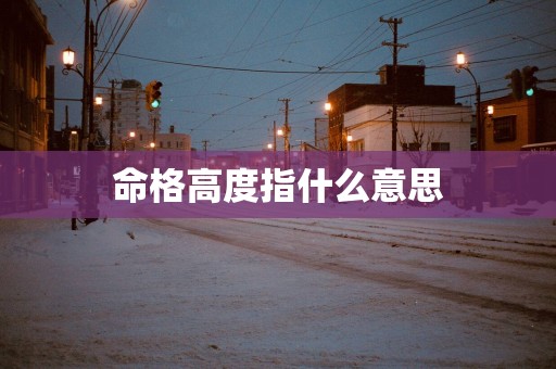 命格高度指什么意思