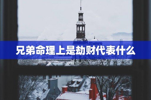 兄弟命理上是劫财代表什么