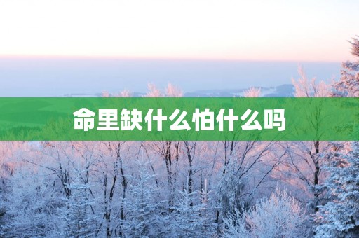 命里缺什么怕什么吗