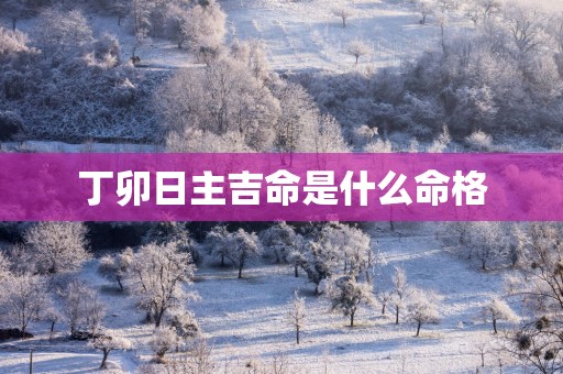 丁卯日主吉命是什么命格