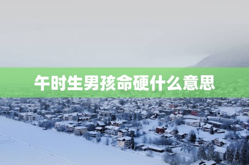 午时生男孩命硬什么意思
