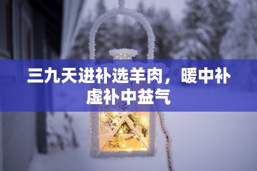 三九天进补选羊肉，暖中补虚补中益气