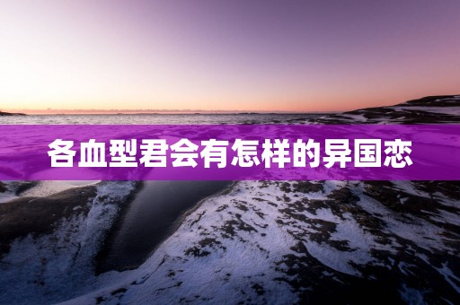 各血型君会有怎样的异国恋