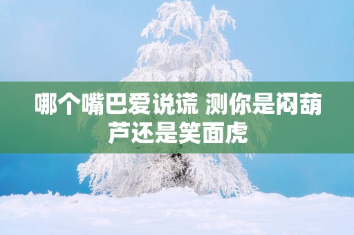 哪个嘴巴爱说谎 测你是闷葫芦还是笑面虎