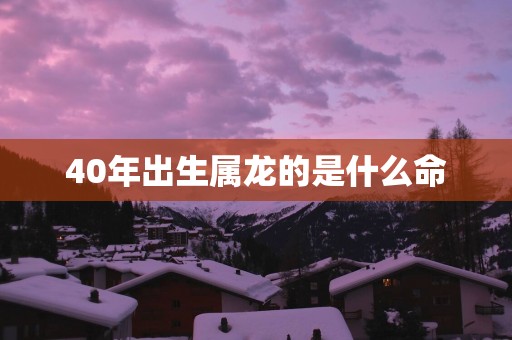 40年出生属龙的是什么命