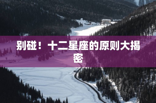 别碰！十二星座的原则大揭密