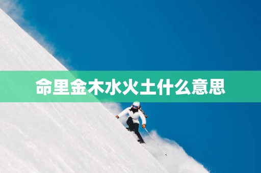 命里金木水火土什么意思