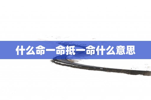 什么命一命抵一命什么意思