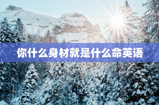 你什么身材就是什么命英语