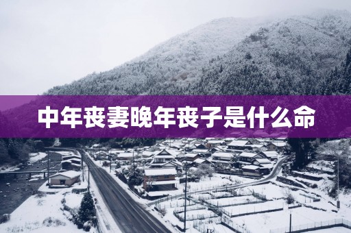 中年丧妻晚年丧子是什么命