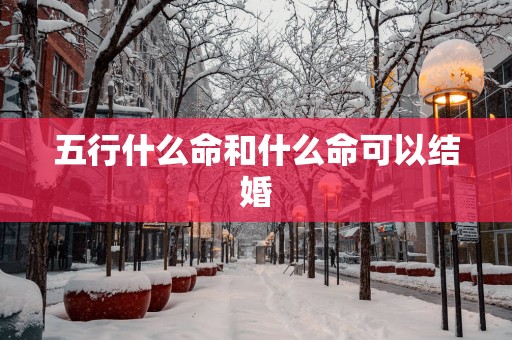 五行什么命和什么命可以结婚