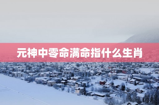元神中零命满命指什么生肖