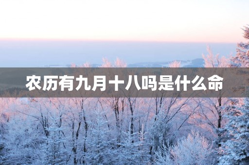 农历有九月十八吗是什么命