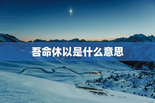 吾命休以是什么意思
