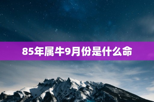 85年属牛9月份是什么命