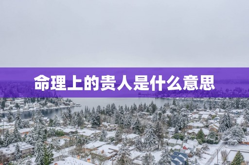 命理上的贵人是什么意思