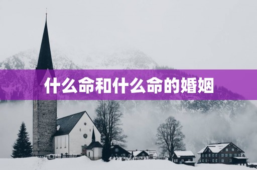 什么命和什么命的婚姻